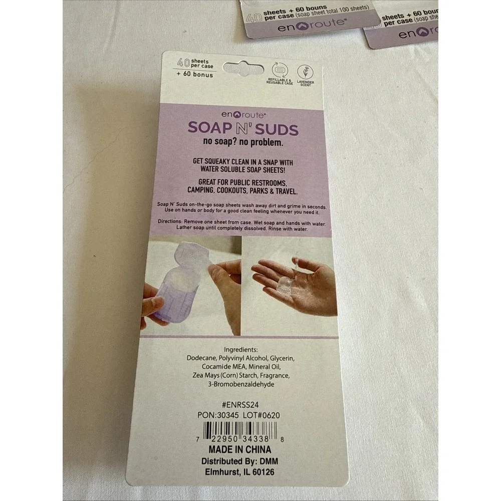 Travel Soap Sheets/Strips For Washing Hands 3 Cases And Pack Of 100 Pcs Each New